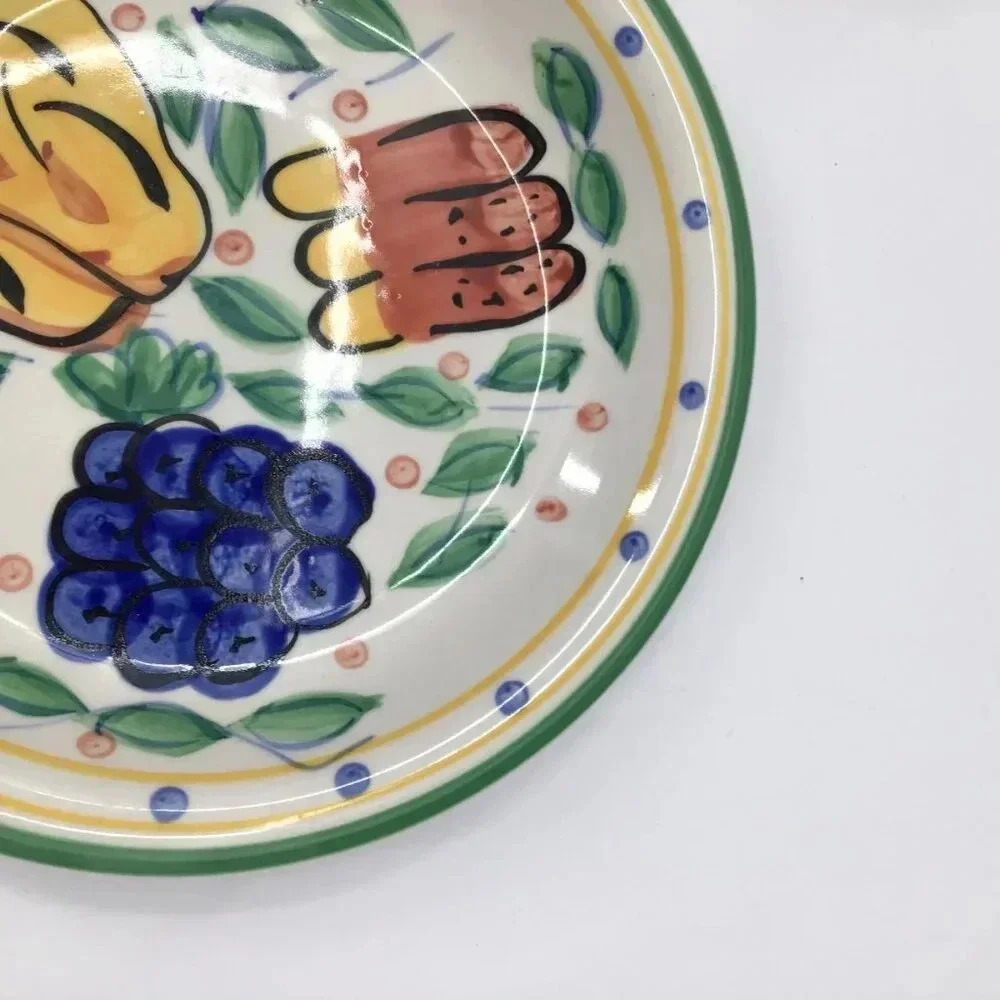 Gibson Mediterranean Garden Salad Plate 8.25" Fruit Hand Painted Farmhouse - Picture 5 of 8